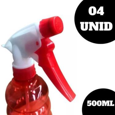 Imagem de Kit 04 Pulverizador Borrifador Manual Colorido Simples 500ml - SuyOta