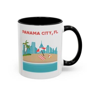 Imagem de Caneca de café Panama City Beach - Vibrações divertidas de praia, presente para amantes da costa, decoração de verão, lembrança de viagem, amantes de café
