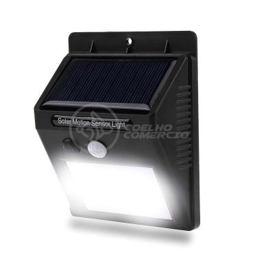 Imagem de Luminária De Parede Luz Branca Recarregável Energia Solar Com Sensor De Presença - 30 Leds