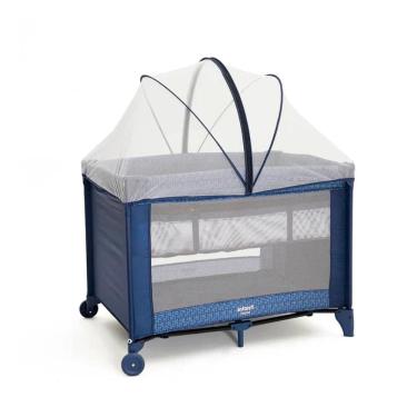 Imagem de Berço para Bebê Hello Infanti  Azul Com Mosqueteiro 0 A 15kg