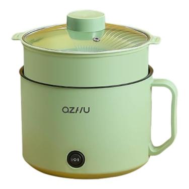 Imagem de SiaBiced Pote elétrico Power Ajustável Ramen Froa da frigideira elétrica para ovos fervendo bife, Verde