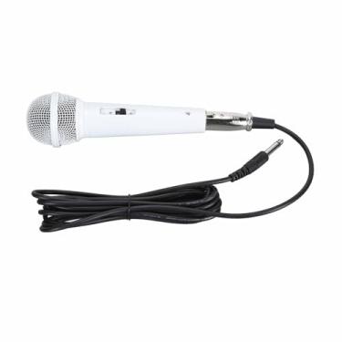 Imagem de Microfone vocal dinâmico, microfone com fio de som transparente para cantores, design ergonômico para uso prolongado (branco)