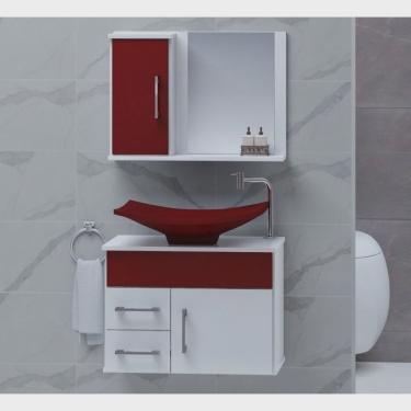 Imagem de Kit com 2 Gabinetes para Banheiro com Cuba e Espelheira Turin