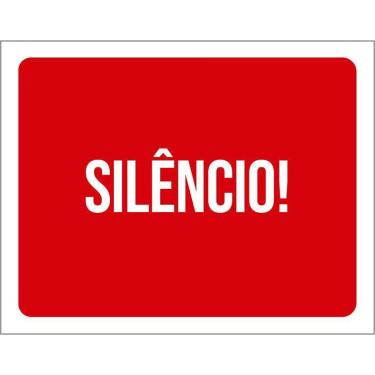Imagem de Kit 3 Placas Sinalização Ambiente Silêncio