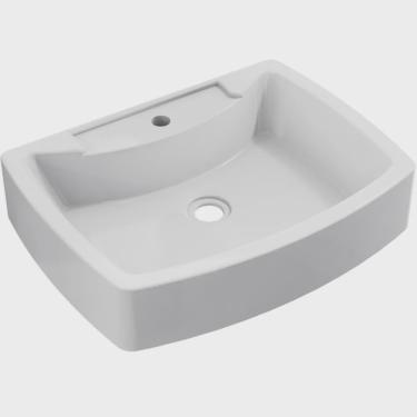 Imagem de Cuba de Apoio Retangular Para Banheiro Lavabo C01 RT50 Branco - Lyam Decor
