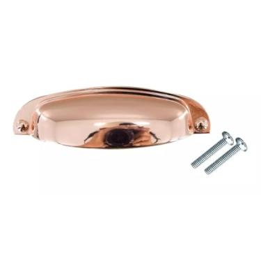 Imagem de Kit 5 Puxador Para Móveis Armário Gaveta Retro Concha Paris 96mm (Rose Gold)
