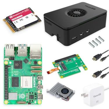 Imagem de CanaKit PC Desktop Raspberry Pi 5 com SSD de 256 GB (Montado, 8 GB de RAM, Pi OS 64 bits, SSD NVMe PCIe)