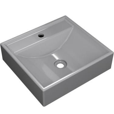 Imagem de Cuba De Apoio Quadrada Para Banheiro Lavabo C01 Q39W Cinza