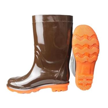 Imagem de Bota De Chuva Leve De Borracha Antiderrapante E Impermeável Para Pesca Cano Médio Para Homens, Botas Chuva Respiráveis ​​PVC Para Trabalho Em Jardim Ao Ar Livre, Para Jardinagem(Khaki,43 EU)