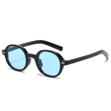 Imagem de Óculos de sol femininos da moda, lentes azuis claras e rosa, óculos de sol uv400 masculinos, retrô, punk (3)