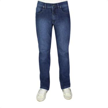 Imagem de Calça Jeans Masculina com Elastano - R7, 44, Azul marinho