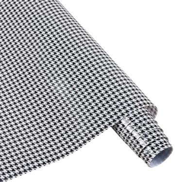 Imagem de HTVSTD Rolo de Vinil Houndstooth Htv - 12" * 8 Pés Preto Houndstooh Vinil de Transferência de Calor com Padrão Houndstooth Htv Vinil para Camisetas Htv Vinil Compatível com Cricut e Sillhoutte Cameo