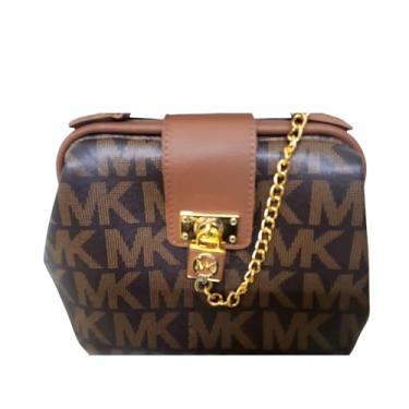 Imagem de BOLSA BAU FEMININA "REPLICA" PRETA COM CARAMELO LINDISSIMA, elegante sofisticada super tendência, confeccionada em corino. Primeira Linha,