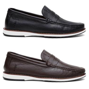 Imagem de Kit 2 Sapato Masculino Oxford Dockside Em Couro Oferta - onix shoes, P