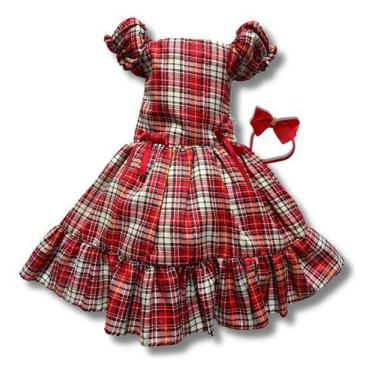 Imagem de Vestido Festa Junina Xadrez Infantil Várias Estampas Caipira - Pequeno
