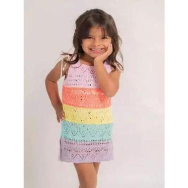 Imagem de Saída de Praia Infantil Juvenil/ Vestido Tricô Varias Cores Tamanho Ún