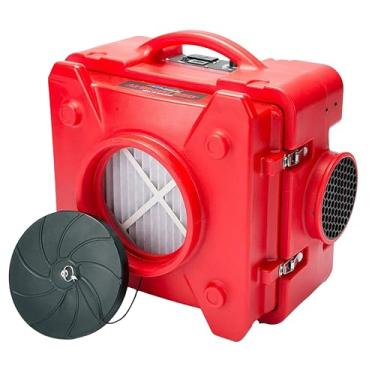 Imagem de BlueDri BD-AS-550-RE Máquina negativa Limpador Airbourne HEPA Scrubber Equipamento de restauração de danos de água para purificador de ar, unidade única, vermelho
