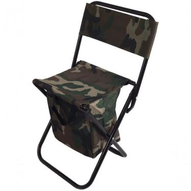 Imagem de Cadeira Banqueta De Pesca Camping Com Porta Objetos Encosto