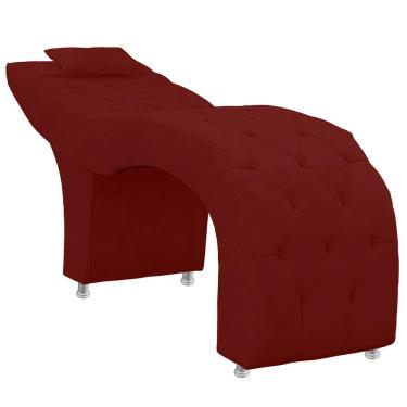 Imagem de Maca Estofada Capitone Julia Para Estetica Facial Sombrancelha E Cilios Suede Cor Marsala