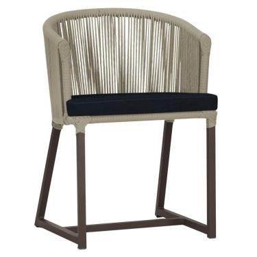 Imagem de Cadeira De Jantar Noronha Alumínio Marrom E12 Trama Original Rami