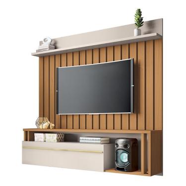Imagem de Home Suspenso Self 1.6 Ripado Cinamomo-off White Para Tv Até 55? - Hb Móveis Cinamomo-off White