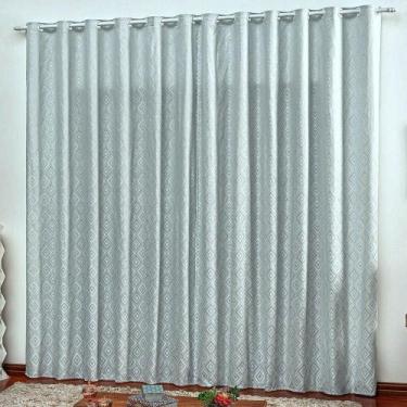 Imagem de Cortina Em Jacquard Degradê 3,00 X 2,70 Para Varão - Cinza - Casa Show