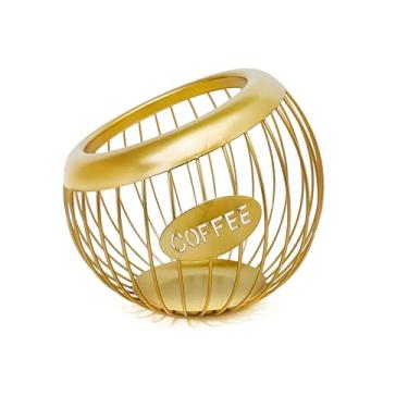 Imagem de AIYICIII Suporte Para Cápsulas De Café Balcão - Organizador K-Cup Keurig Grande Capacidade, Estação Armazenamento Metal Nespresso Vertuo, Acessórios E Decoração Bar (Dourado)