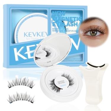 Imagem de KevKev Kit De Cílios Magnéticos, Postiços Magnéticos Menores, Sem Delineador, Reutilizáveis, Cola, Com Aplicador, Fáceis Usar E Remover Facilmente (Jasper)
