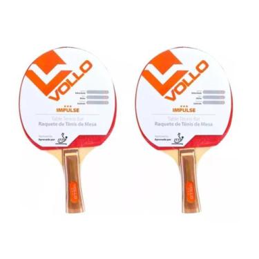Imagem de Kit 02 Raquete de Tênis de Mesa Ping Pong Impulse Aprovada ITTF Vollo,