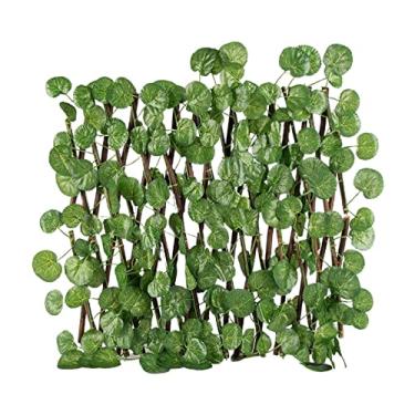 Imagem de MFMEXUL Painel de Cerca de Tela de Treliça de Jardim de Madeira Expansível com Folhas Artificiais E Plantas para Ornamento de Quintal de Jardim, Begonia Folhas, Tamanho real