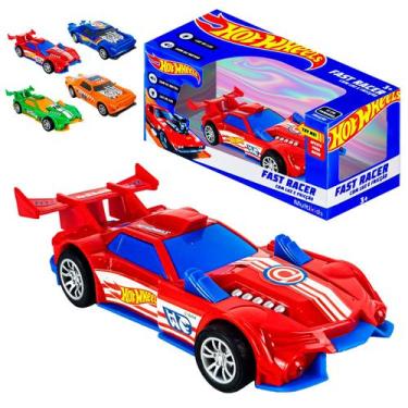 Imagem de Brinquedo Carrinho Hot Wheels Fast Racer Com Fricção Luzes E Som De Mo
