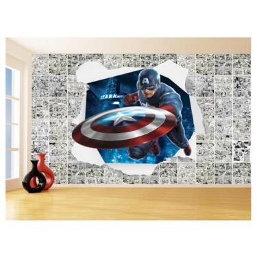 Imagem de Papel De Parede 3D Heróis Página Quadrinhos Hq 3,5M Nhma164 - Você Dec