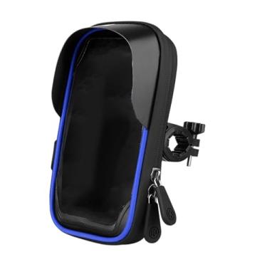 Imagem de simhoa Suporte para celular para bicicleta, bolsa para ciclismo, compatível com dispositivos de 4,5 a 6,4 polegadas, tela sensível ao toque, bolsa para, Azul E Preto