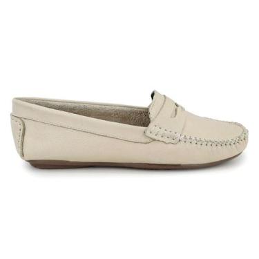 Imagem de Mocassim Feminino Sapatilha Em Couro Sapato Clássico Casual Confortáve