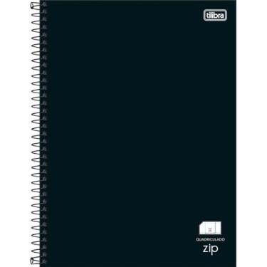 Imagem de Tilibra - Caderno Espiral Capa Dura Universitário Quadriculado 1cm Zip Preto 80 Folhas