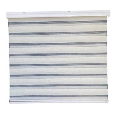 Imagem de Persiana Rolo Duplo Tecido Zebra Linho 100 (L) x 220 (A) Double Vision C/ Bandô e Kit Instalação