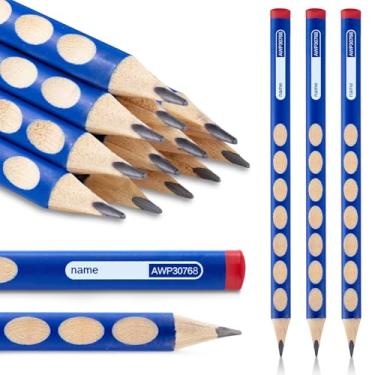 Imagem de M&G 12 lápis triangulares para crianças, poste triangular com correção de aderência, lápis HB pré-afiados, lápis de madeira grafite com escrita suave para escola, escritório, pintura, esboços,