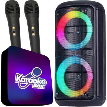 Imagem de Karaokebox+ 2 Microfones+ Caixa De Som
