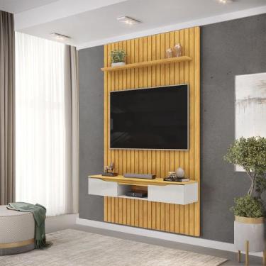 Imagem de Painel Suspenso Ripado Seko TV 55" Portas Basculantes Borda Chanfrada 