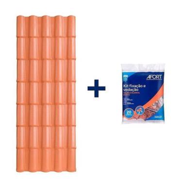Imagem de Kit com 5 Telhas de Pvc Colonial 3,28 X 0,86 X 2.0mm 5 Ondas com 3 Kit