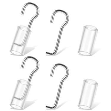 Imagem de Conjunto de 2 mini persianas de substituição com gancho, fio de varinha e colar de manga para mini persianas horizontais peças de reparo de persiana com suporte quadrado de 2,5 cm kit de reparo