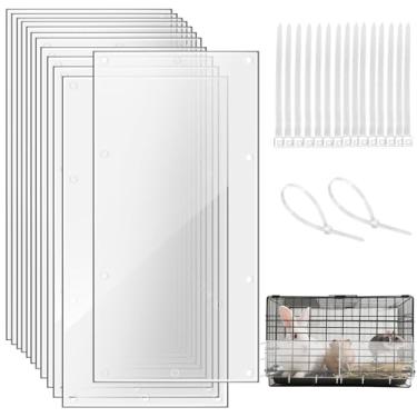 Imagem de Cage-Guard, 12 pacotes de protetor transparente transparente para gaiola para animais de estimação, barreira à prova de mastigação para hamster, coelho, gaiolas de pássaros, capa de borda