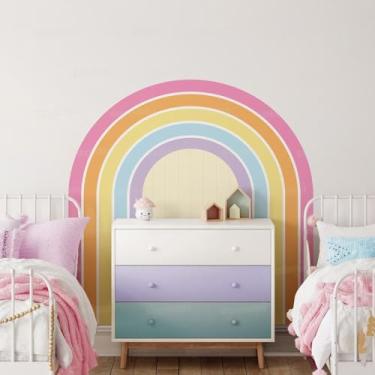 Imagem de Adesivo de Parede Arco Íris Grande Infantil Lavável Fácil Aplicação Ideal Para Quarto Bebê Menino Menina Decoração