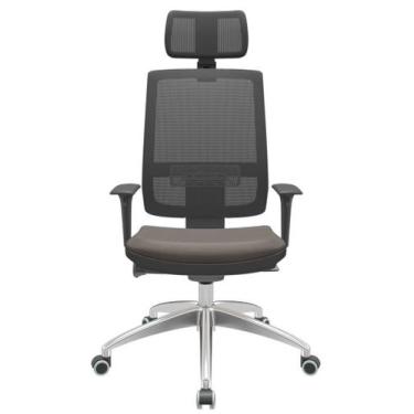 Imagem de Cadeira Office Brizza Tela Preta Com Encosto Assento Facto Dunas Marro