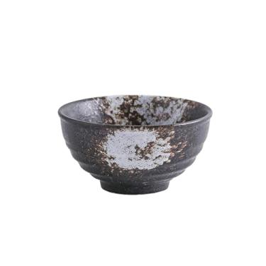 Imagem de 2 pçs/tigela de arroz de cerâmica estilo japonês de 11,4 cm para uso doméstico, lanche simples e tigela de sopa de sobremesa - branca de neve