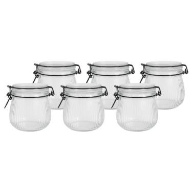 Imagem de Kit 6 Pote de Vidro Hermético Versalhes 500ml com Tampa Vedada - Lehav