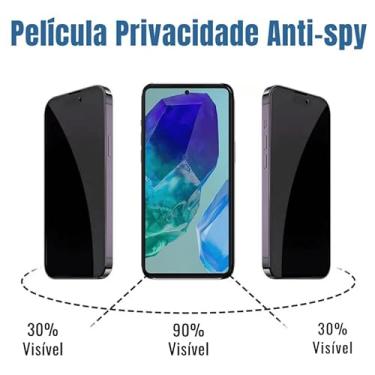 Imagem de Capa Carteira Para Galaxy M55 Capinha Flip Case + Película De Vidro 3D Privacidade Anti Spy