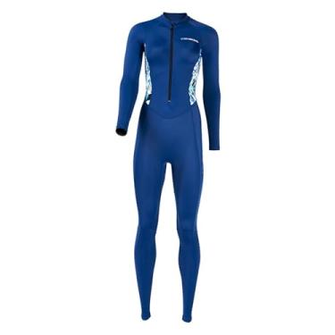 Imagem de Adultos wetsuit fino mergulho terno de corpo inteiro secagem rápida maiô terno molhado para o verão mergulho subaquático caiaque natação, azul eu