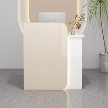 Imagem de Recepção Com Contador, Balcão De Checkout, Balcão De Varejo Moderno Com Gavetas, Frente Do Caixa, Balcão De Recepção De Salão De Beleza Para Loja Hotel, Para, Grey, 60x40x100cm