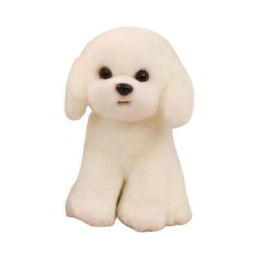 Imagem de Boneca De Pelúcia Bichon Branca De 25cm, Brinquedo De Cachorro Maltês 